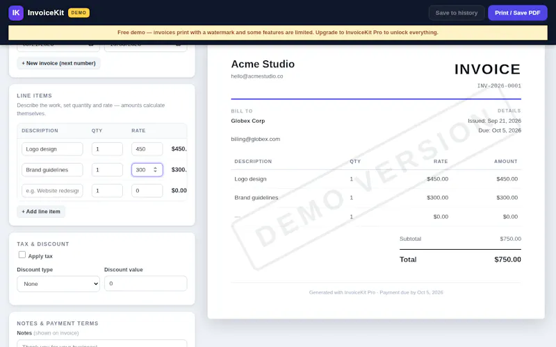 InvoiceKit screenshot 1
