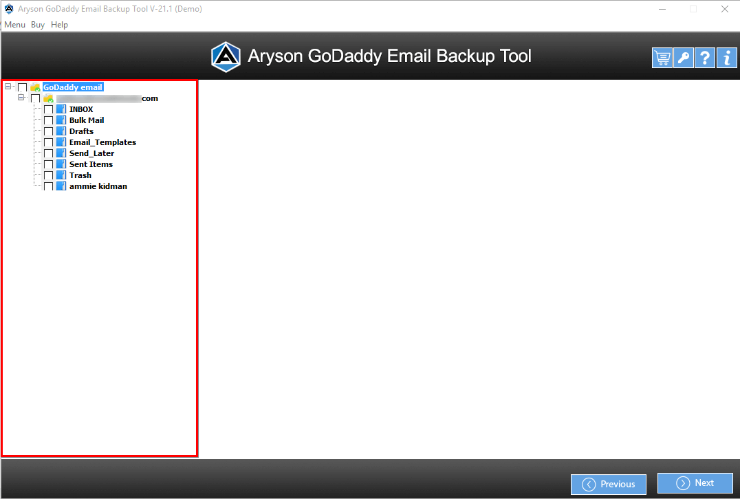 Media Penukar E -mel Godaddy - Migrasi item peti mel godaddy ke pelbagai format fail 3