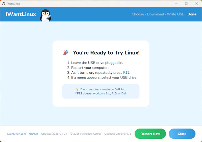 IWantLinux screenshot 2