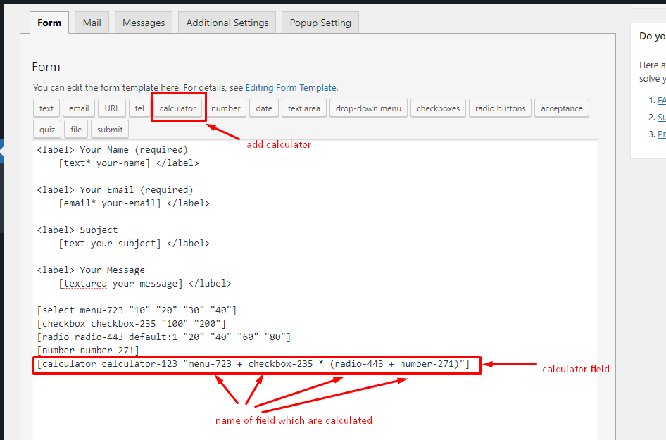 Calculate Contact Form 7 gallery image