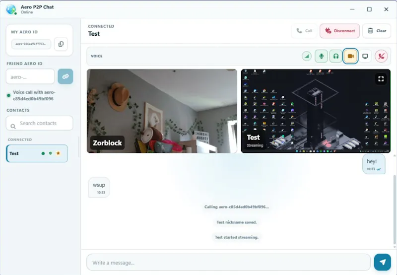 Aero P2P Chat screenshot 3