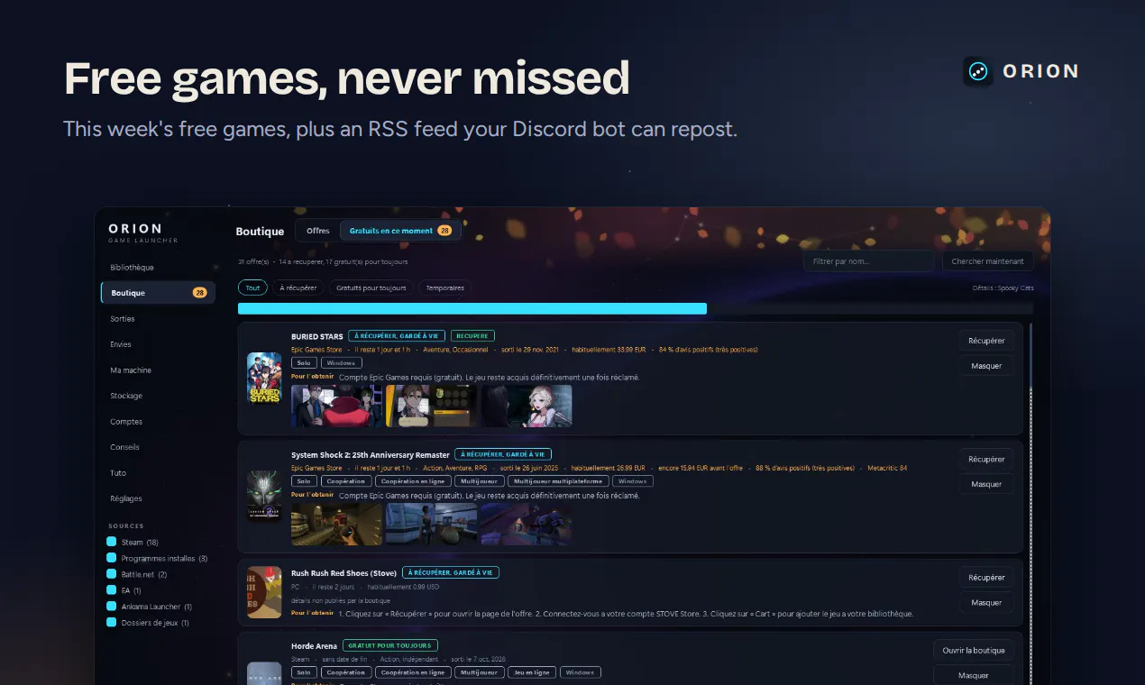 ORION Game Launcher gallery image