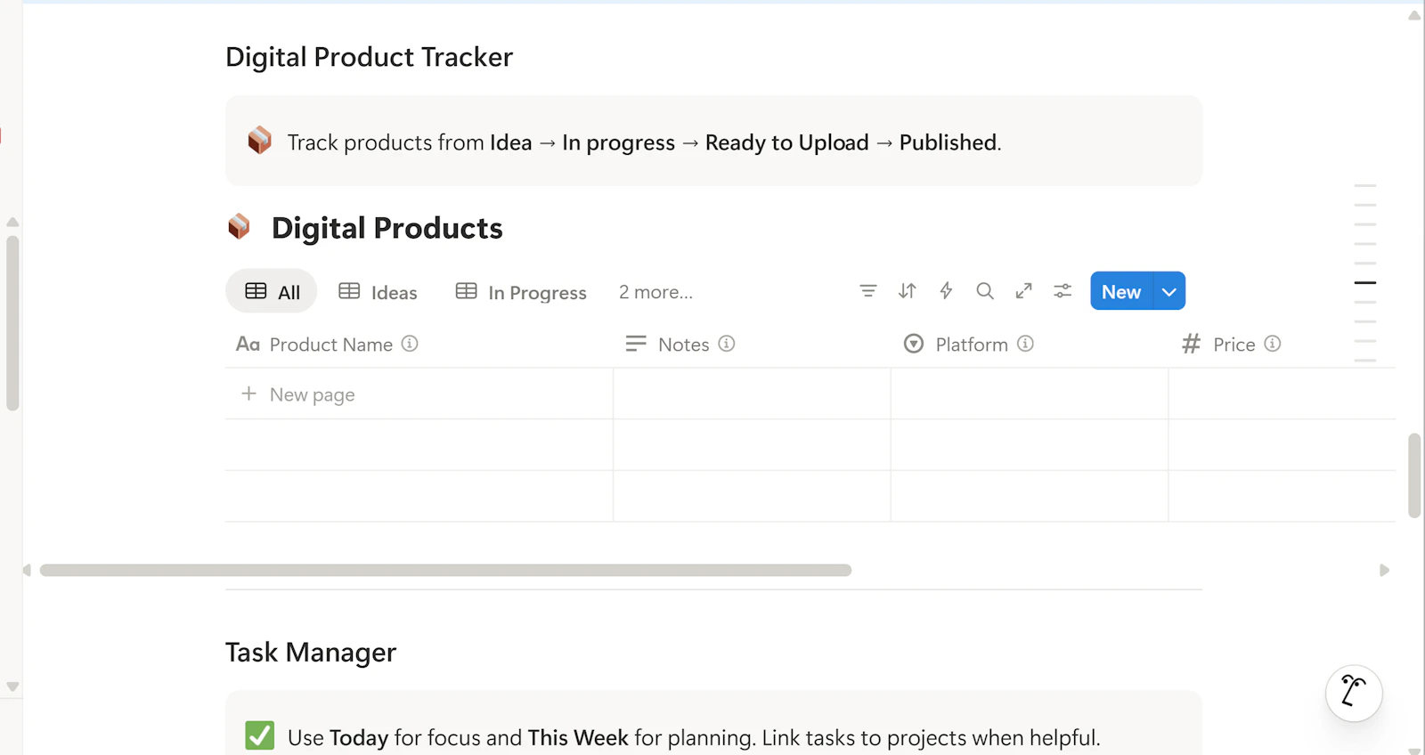 Freelance Workspace Notion Template screenshot 2