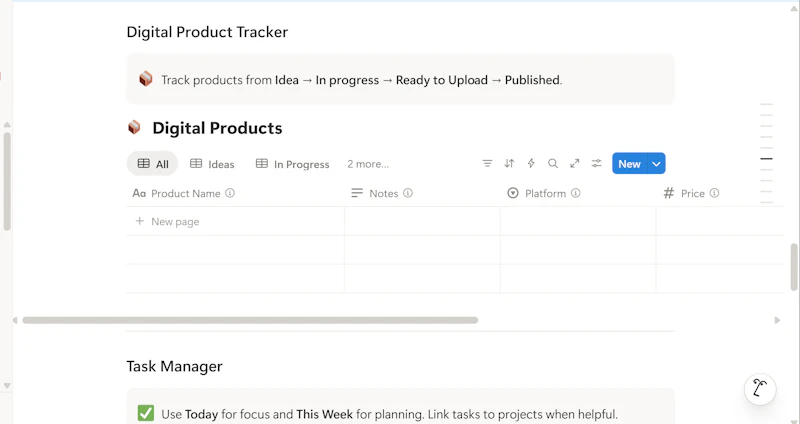 Freelance Workspace Notion Template screenshot 2