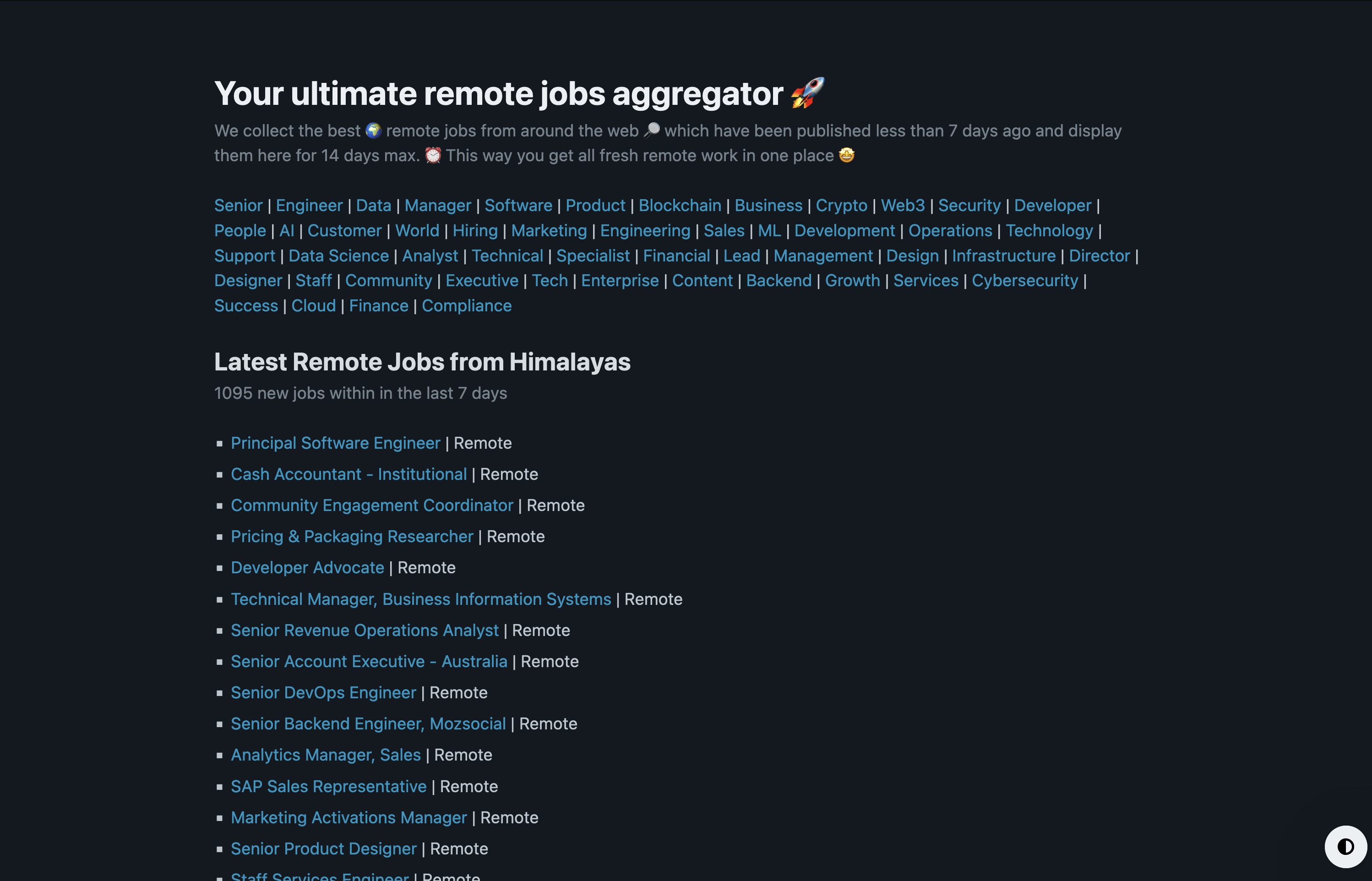startuptile FreshRemote.work-Your ultimate remote jobs aggregator