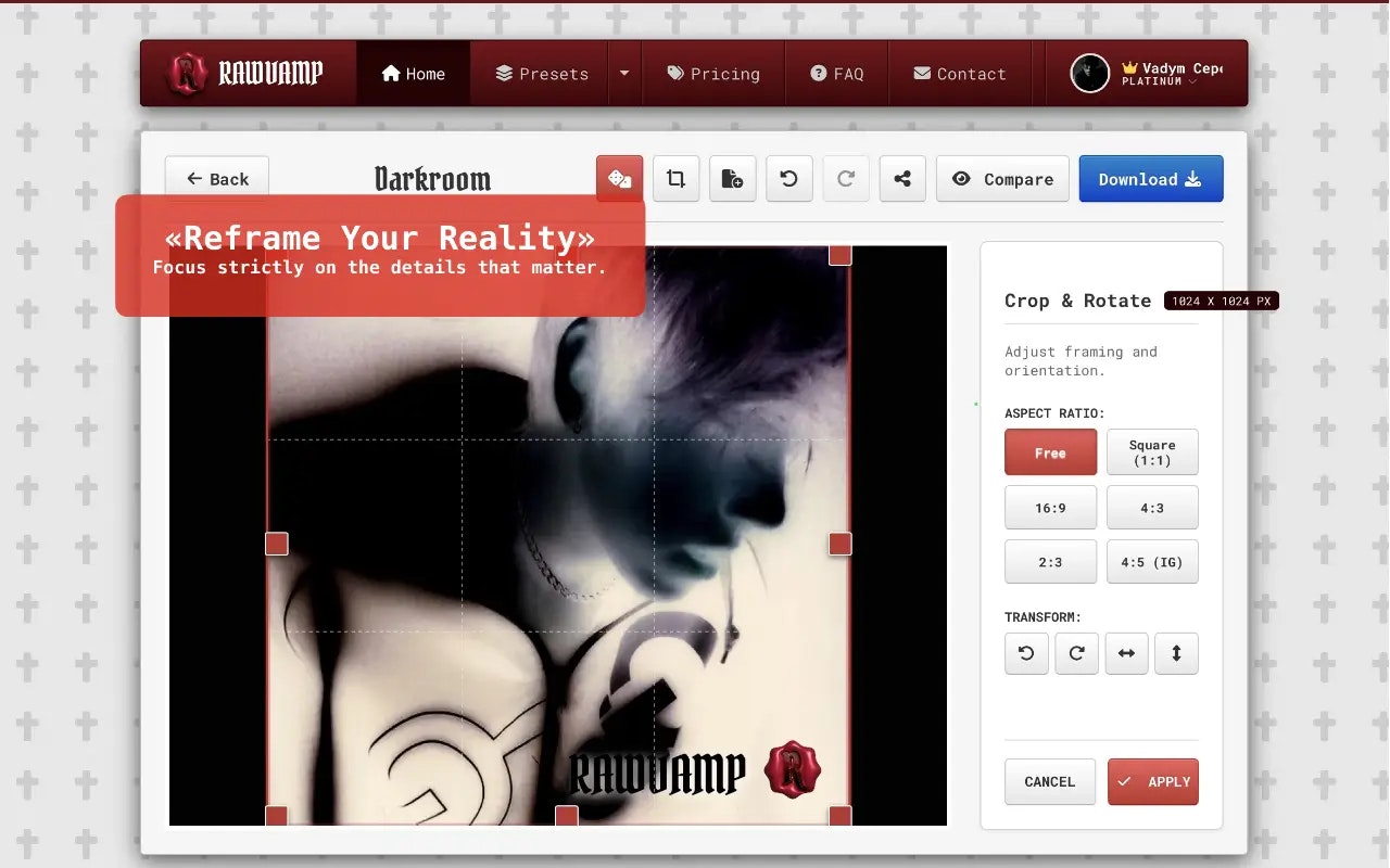 RawVamp: Glitch Art & Y2K Photo Effects - Screenshot 3 showing product features and functionality