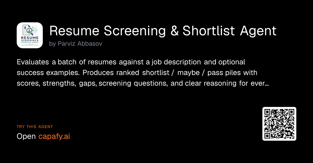 Resume Screening & Shortlist Agent gallery image