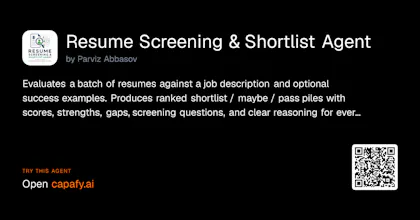 Resume Screening & Shortlist Agent gallery image