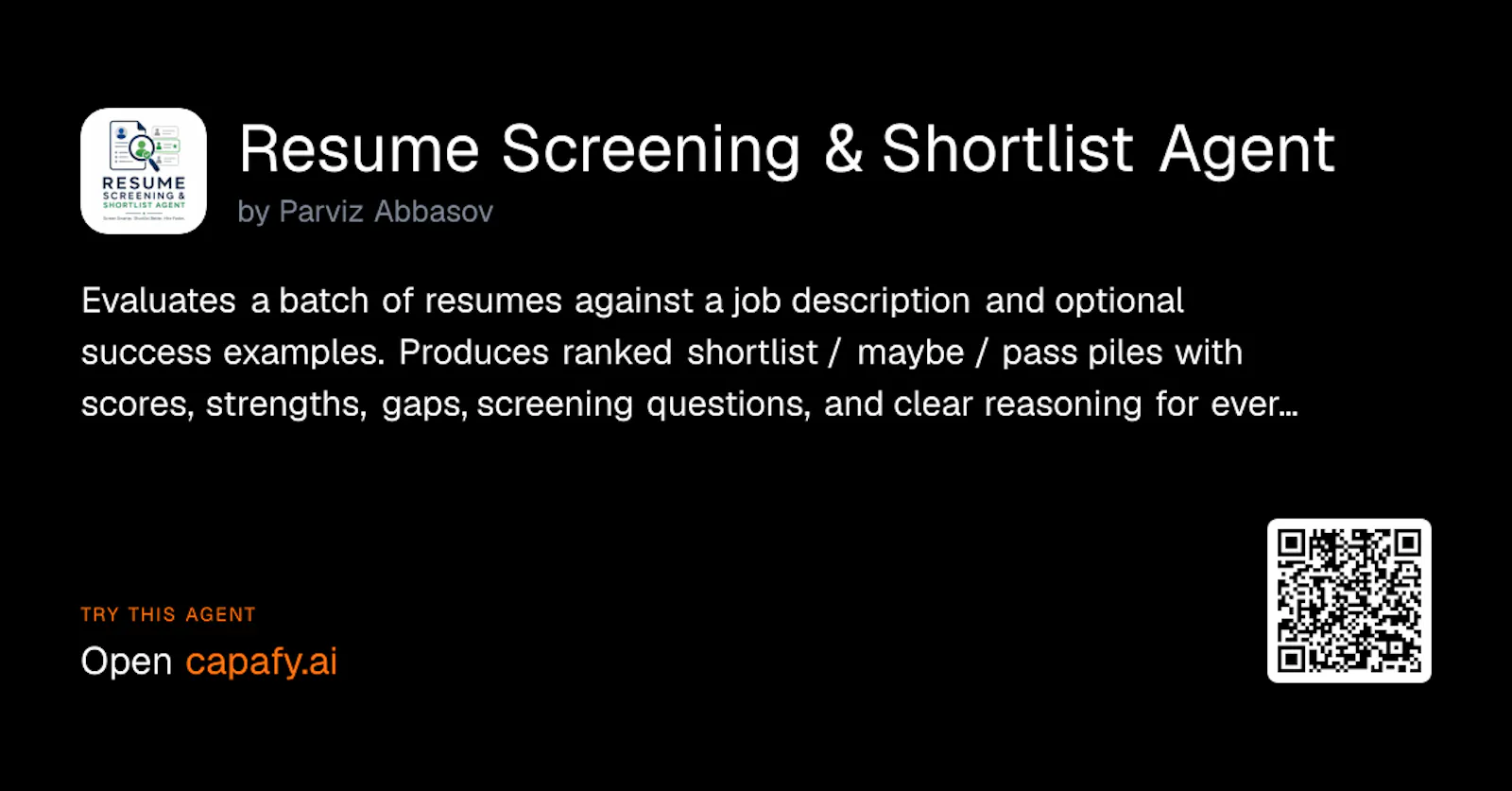 Resume Screening & Shortlist Agent screenshot 1