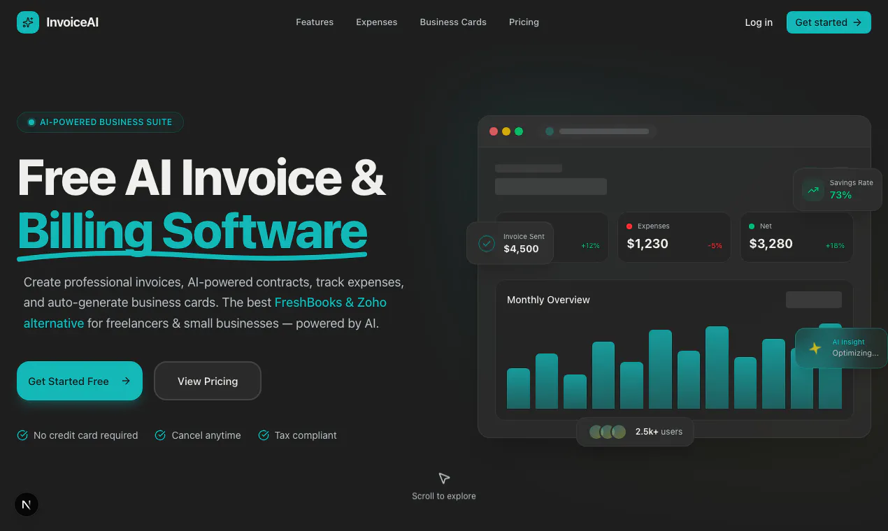 InvoiceAI のプロダクトバナー