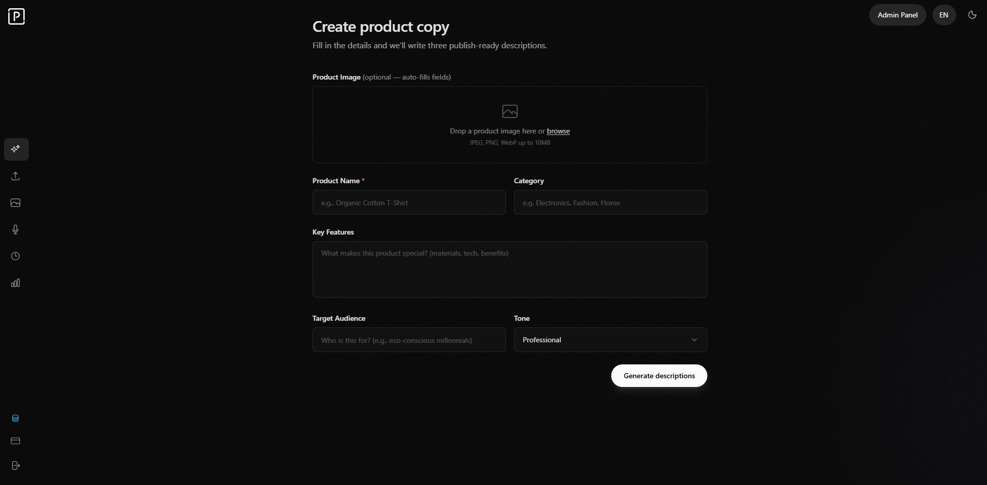 Prodly AI product description generator gallery image
