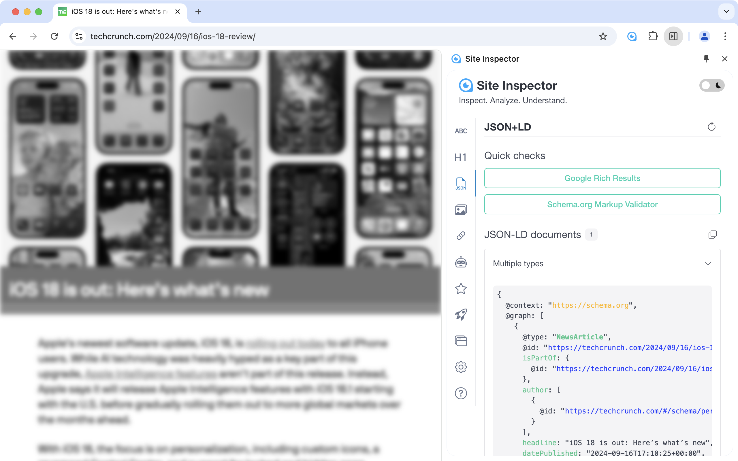 Site Inspector gallery image