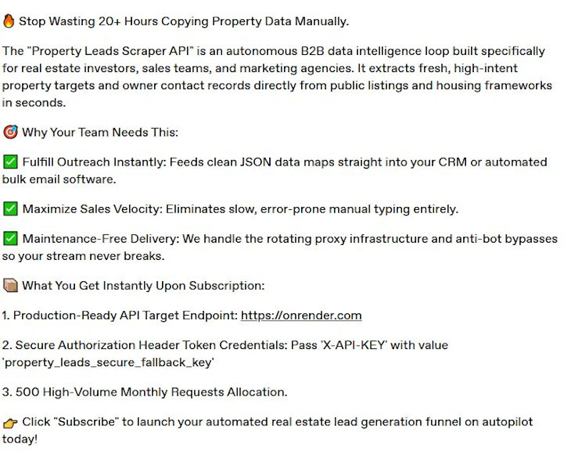 Property Leads Scraper API screenshot 3