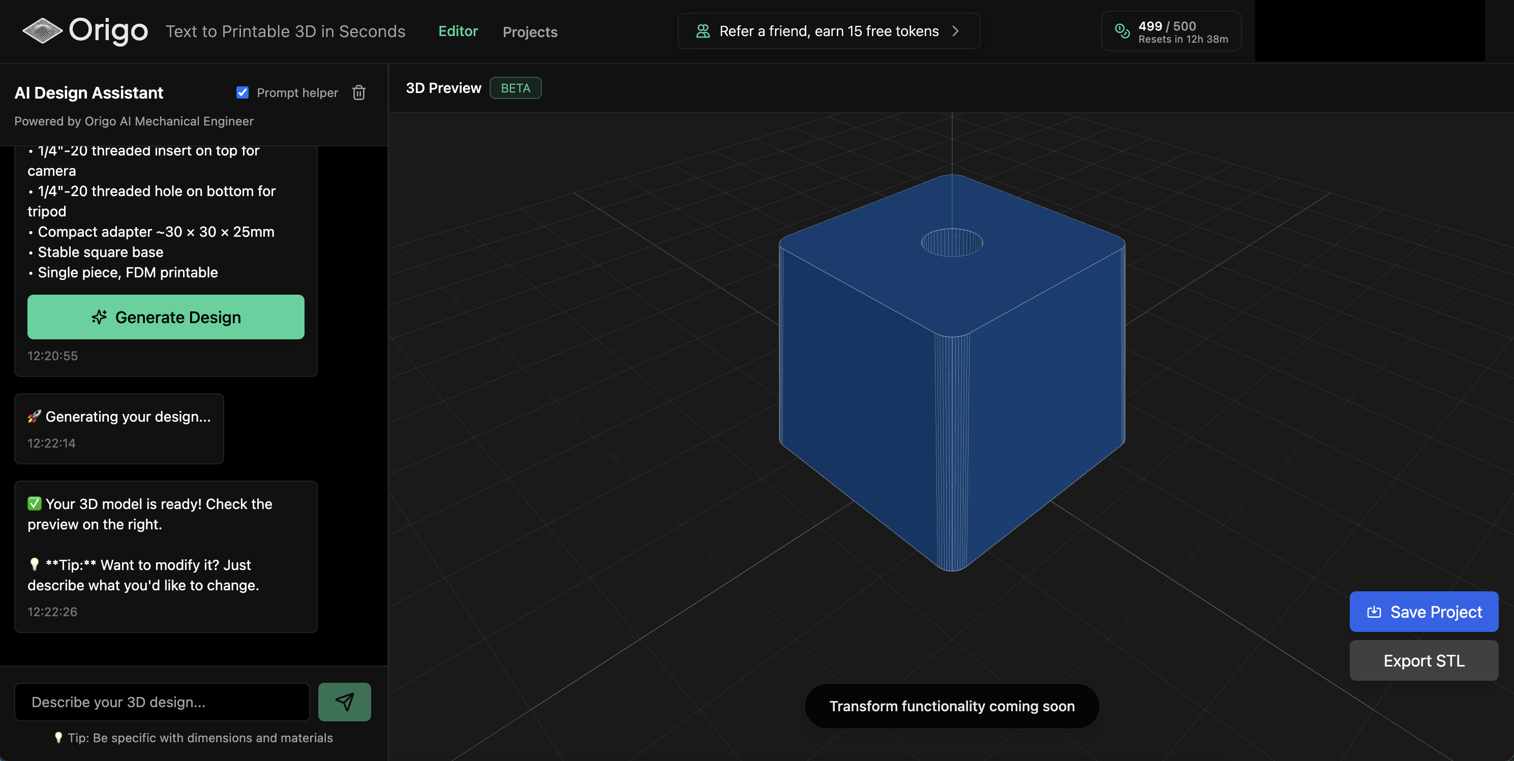 Origo | Vibe Build Things - Main product screenshot demonstrating key features and user interface