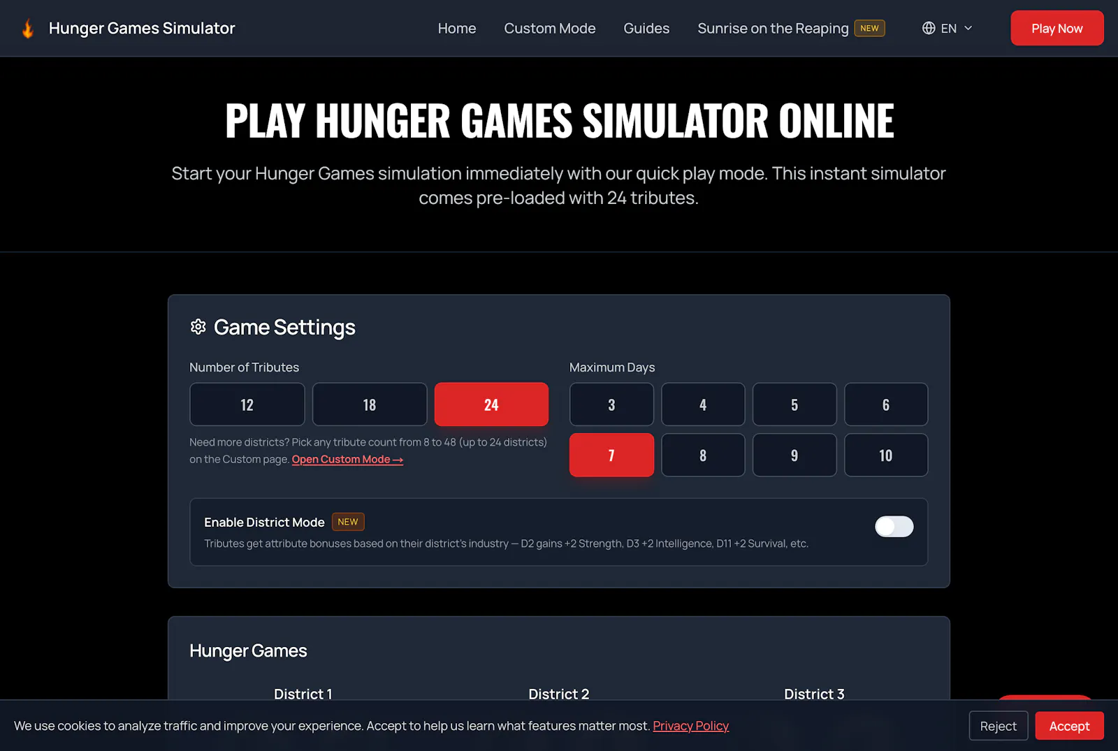 Hunger Games Simulator screenshot 2