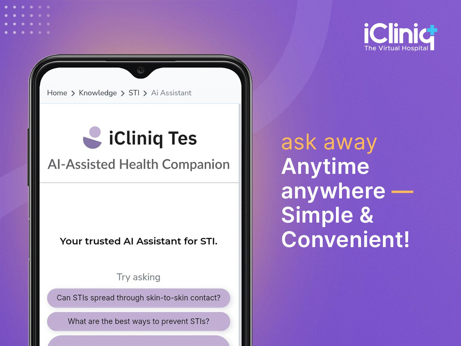 Icliniq Tes - STI AI Assistant media 2