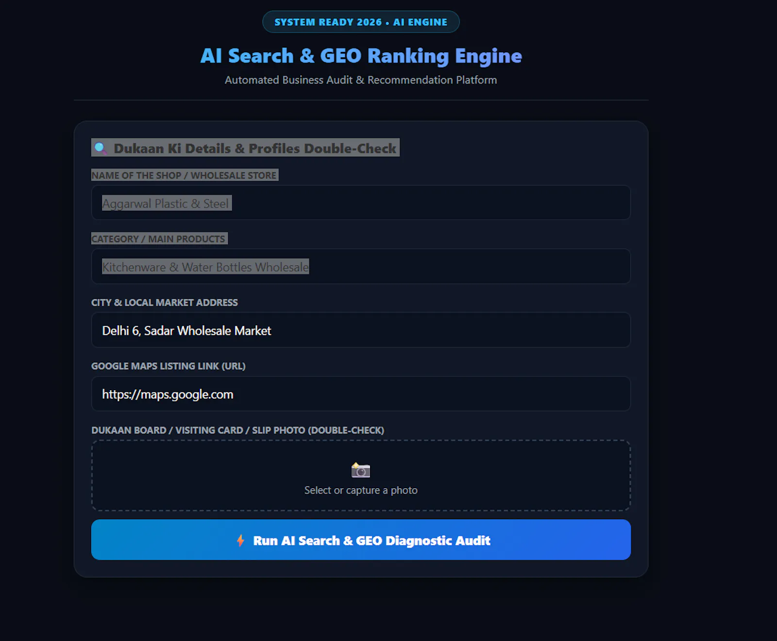 aeo geo automations raking online screenshot 1
