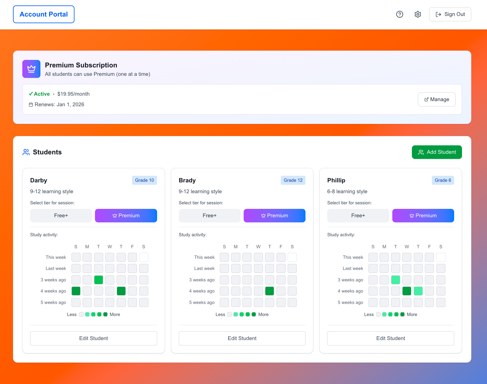 aiStudyBuddy.academy - Screenshot 2 showing product features and functionality