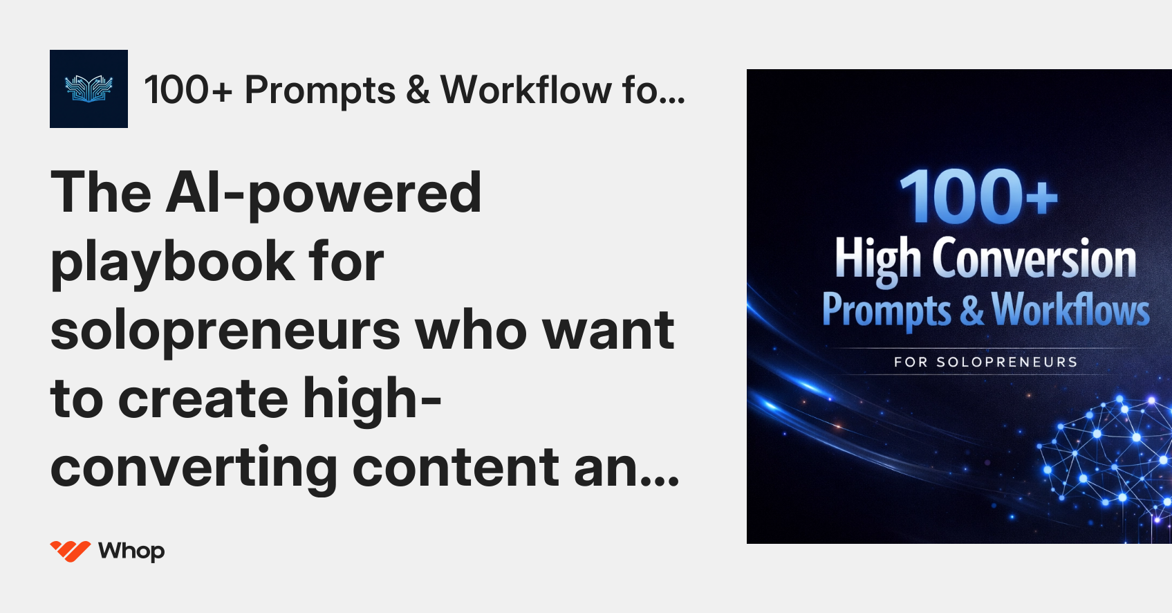100+ Prompts & Workflow for solopeneurs gallery image
