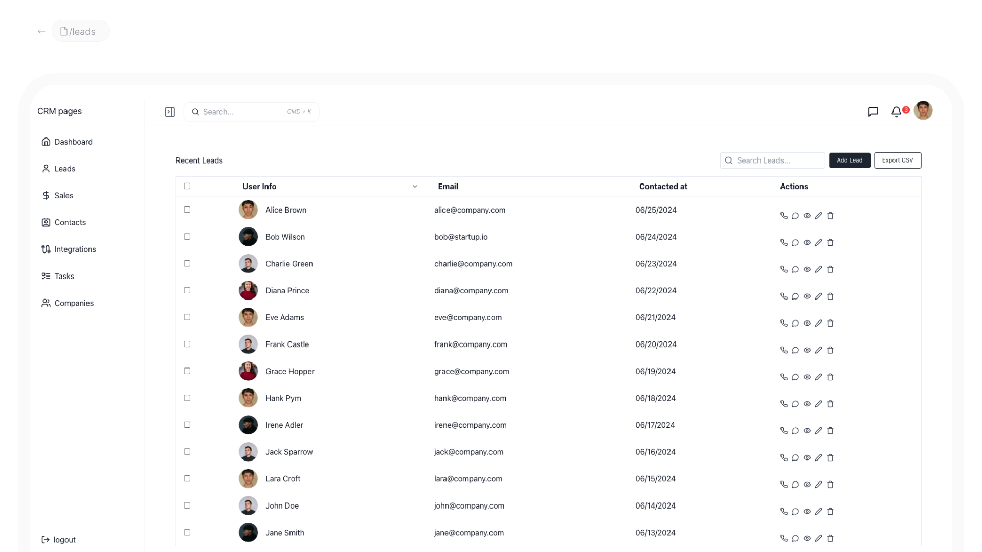 Modello di reazione del frontend SaaS CRM - SAAS CRM Frontend React Modello per SaaS CRM media 6