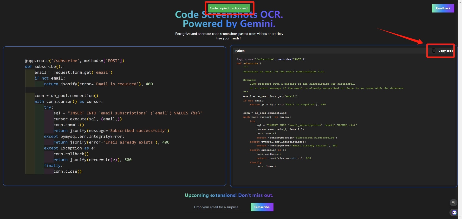 Pic2code - Легко извлечь и аннотировать код из изображений медиа 3