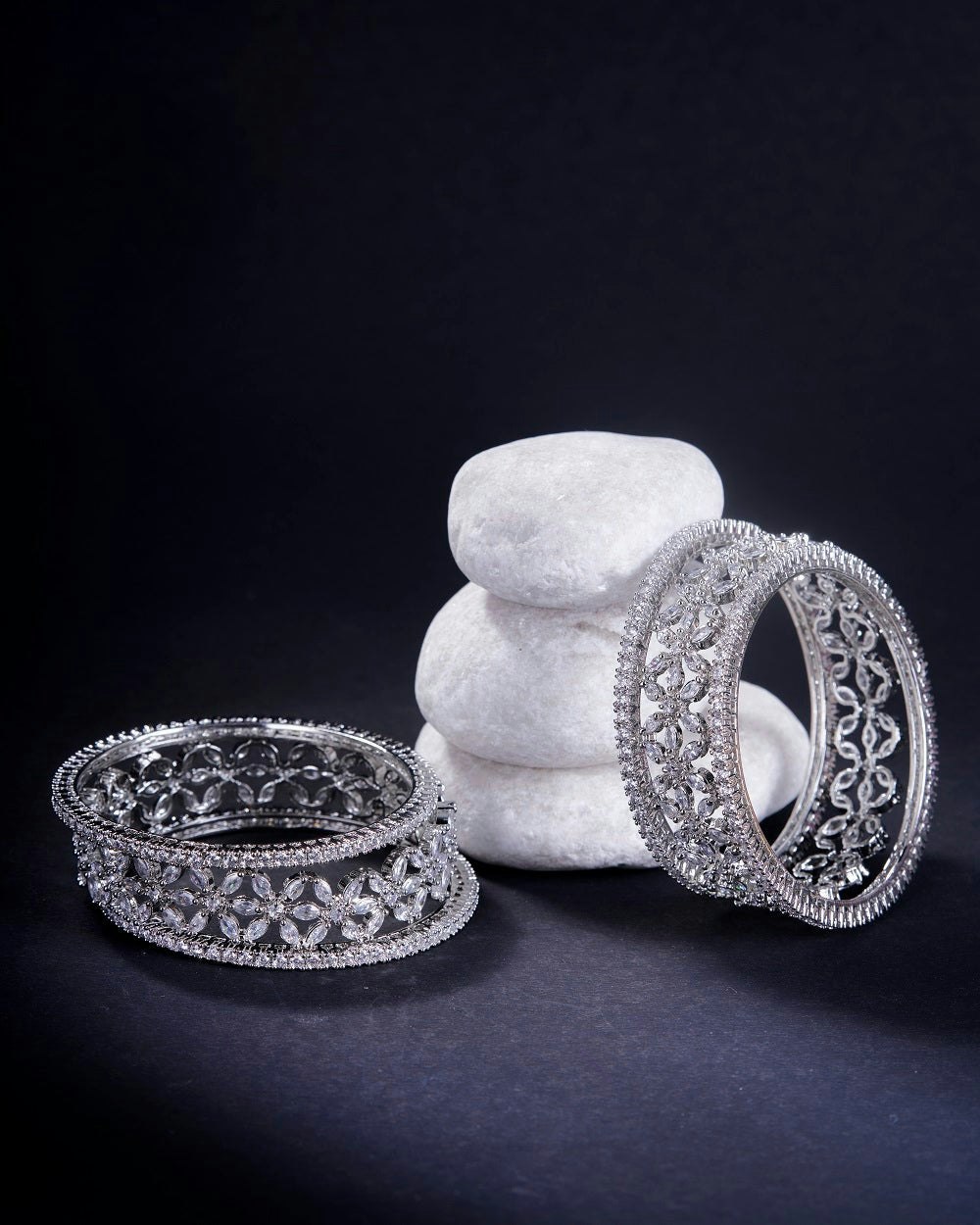 Diamond Frost White Bangles gallery image