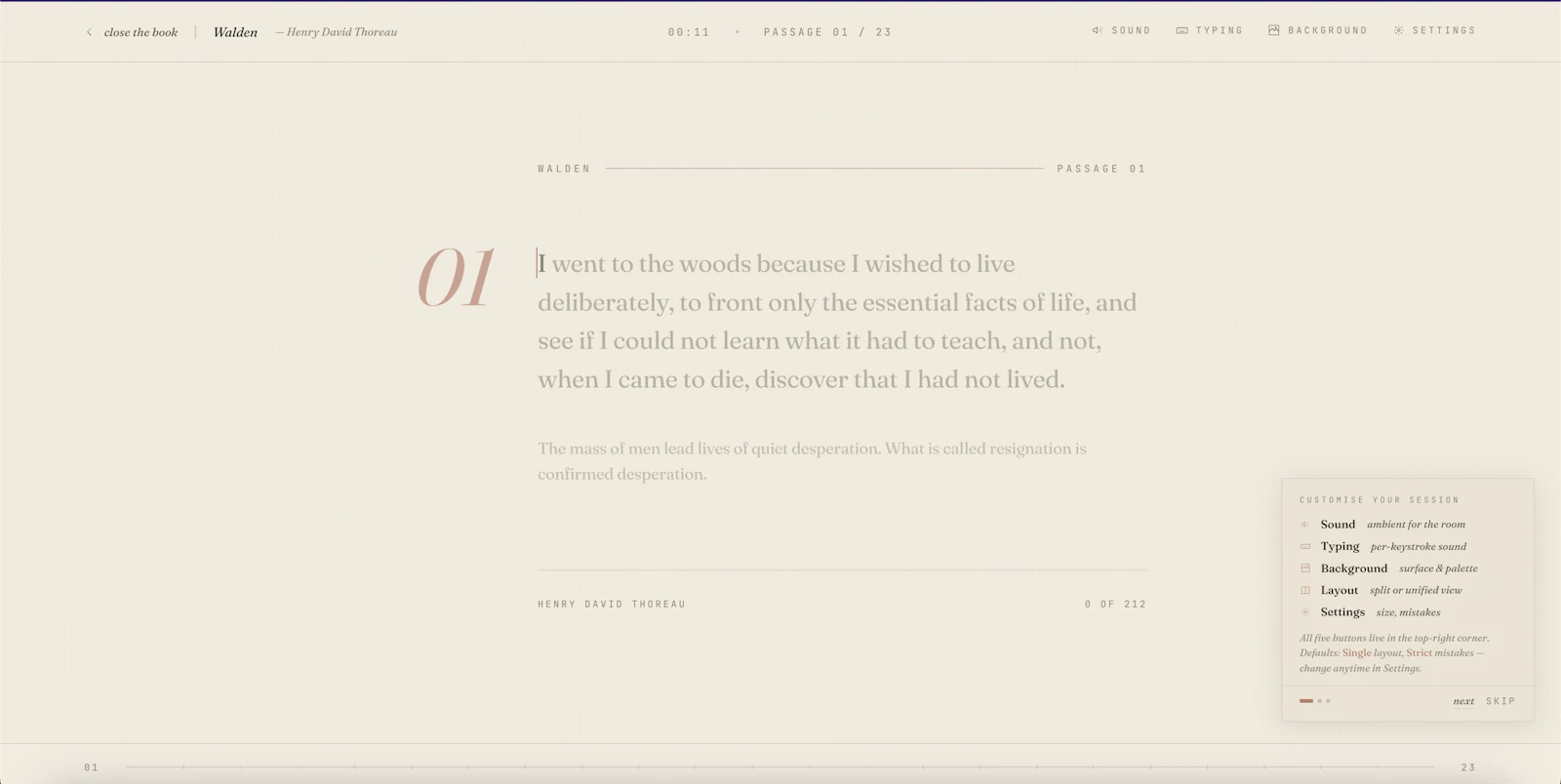 meditype — a quiet reading practice screenshot 3