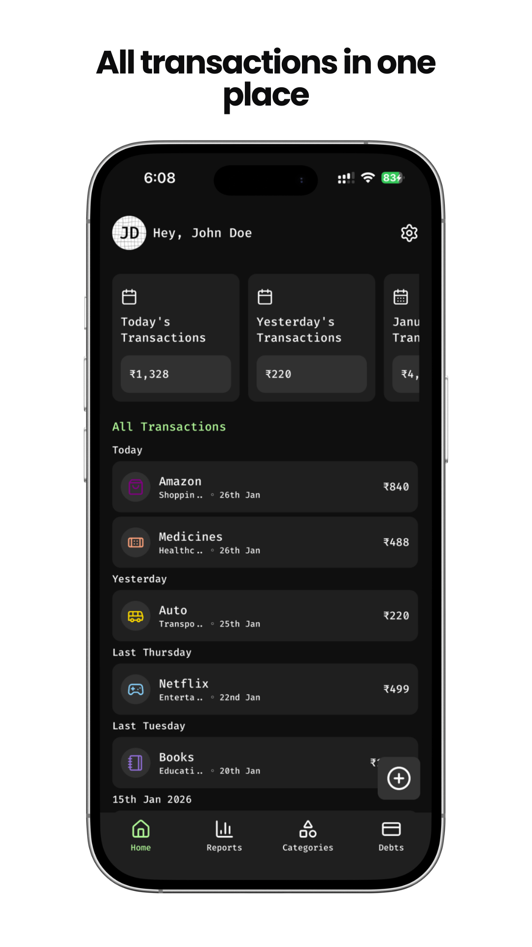 zero: private offline expense tracker - Main product screenshot demonstrating key features and user interface
