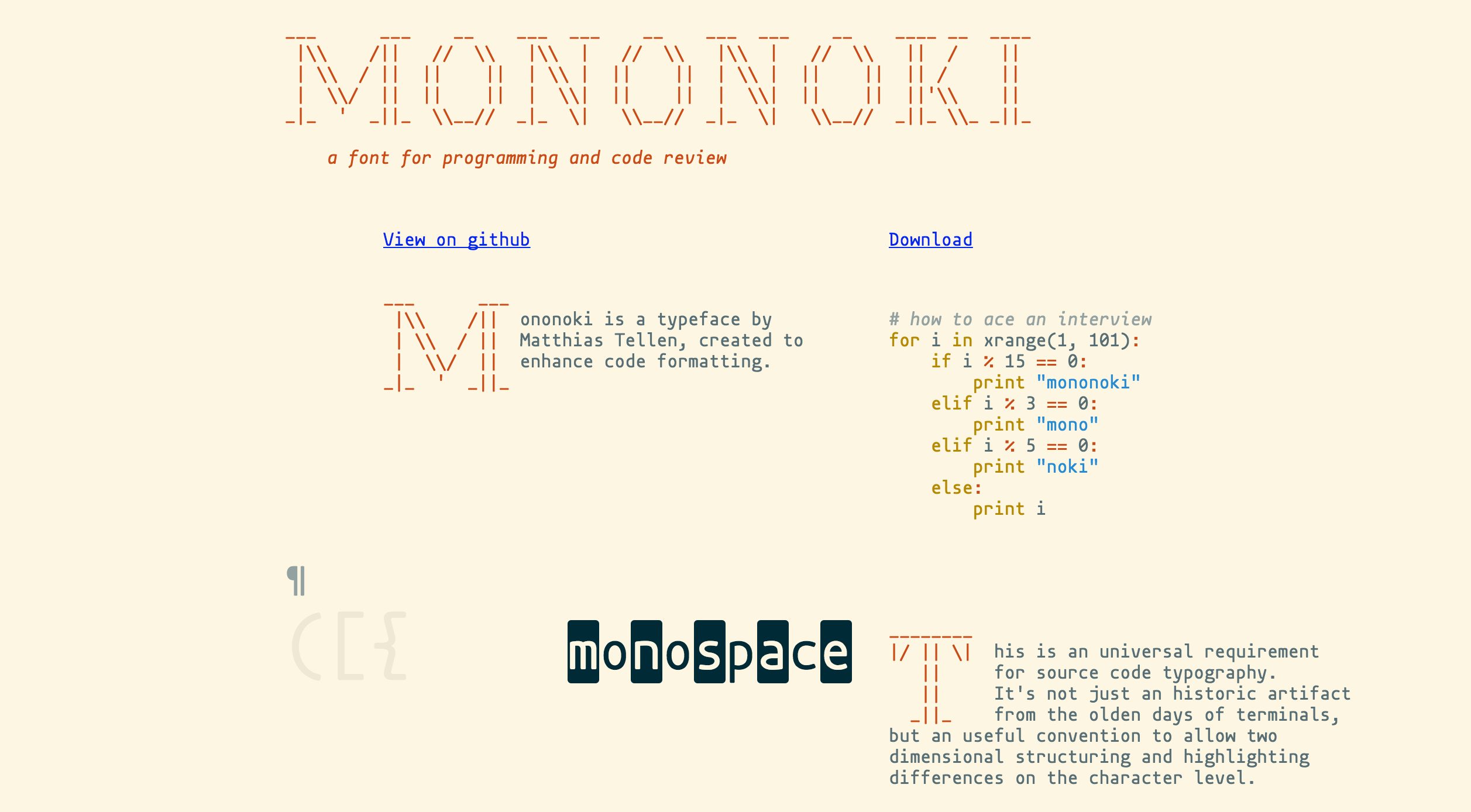 Mononoki Typeface Image
