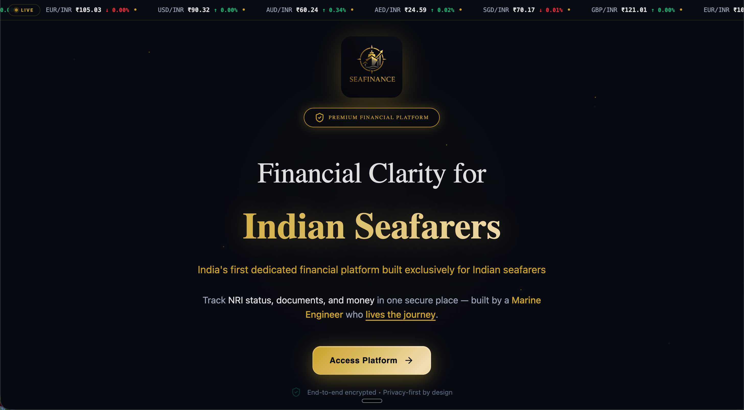 SeaFinance - Screenshot 2 showing product features and functionality