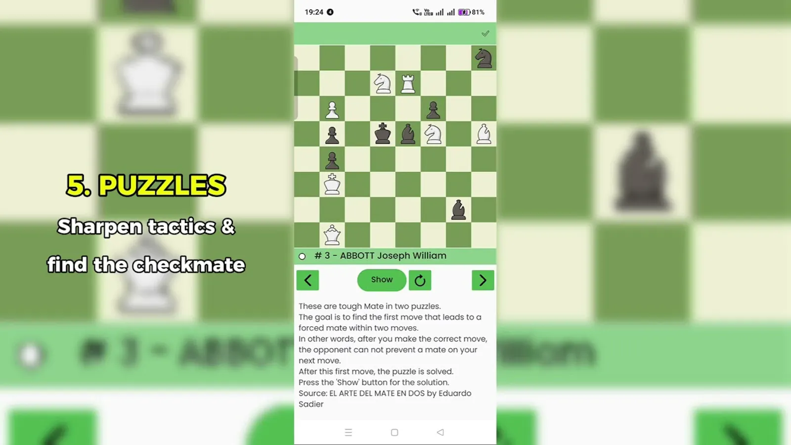 Simple Chess: Play & Analyze screenshot 1 (video preview)