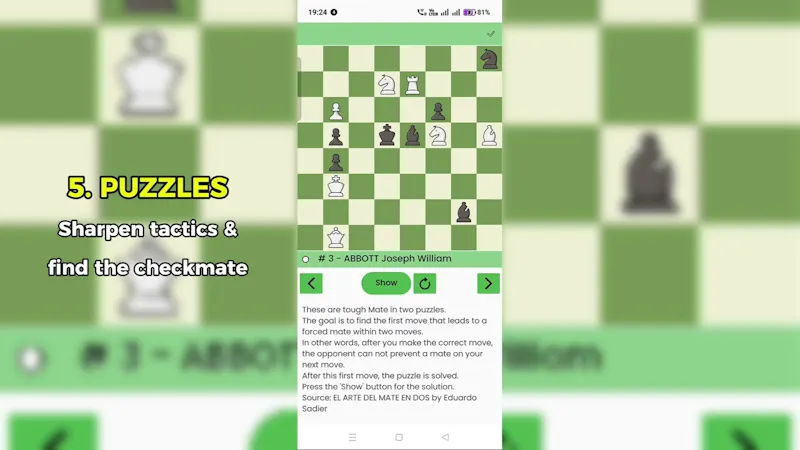 Simple Chess: Play & Analyze screenshot 1 (video preview)