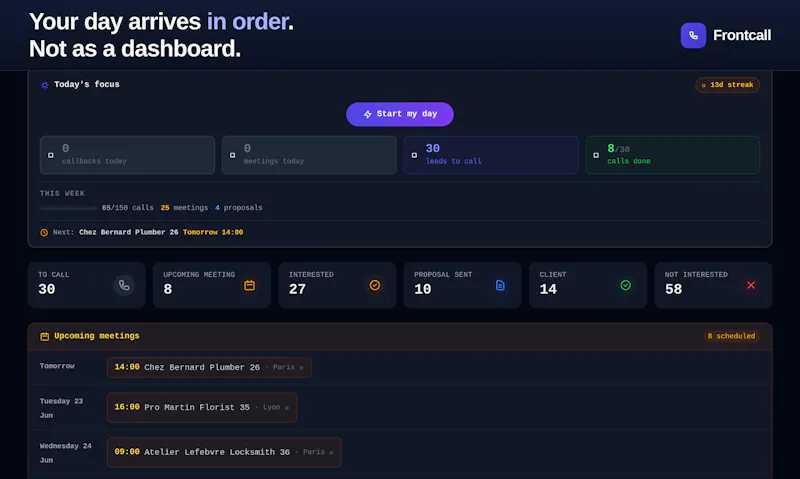 Frontcall screenshot 2