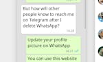 I'm on Telegram FYI image