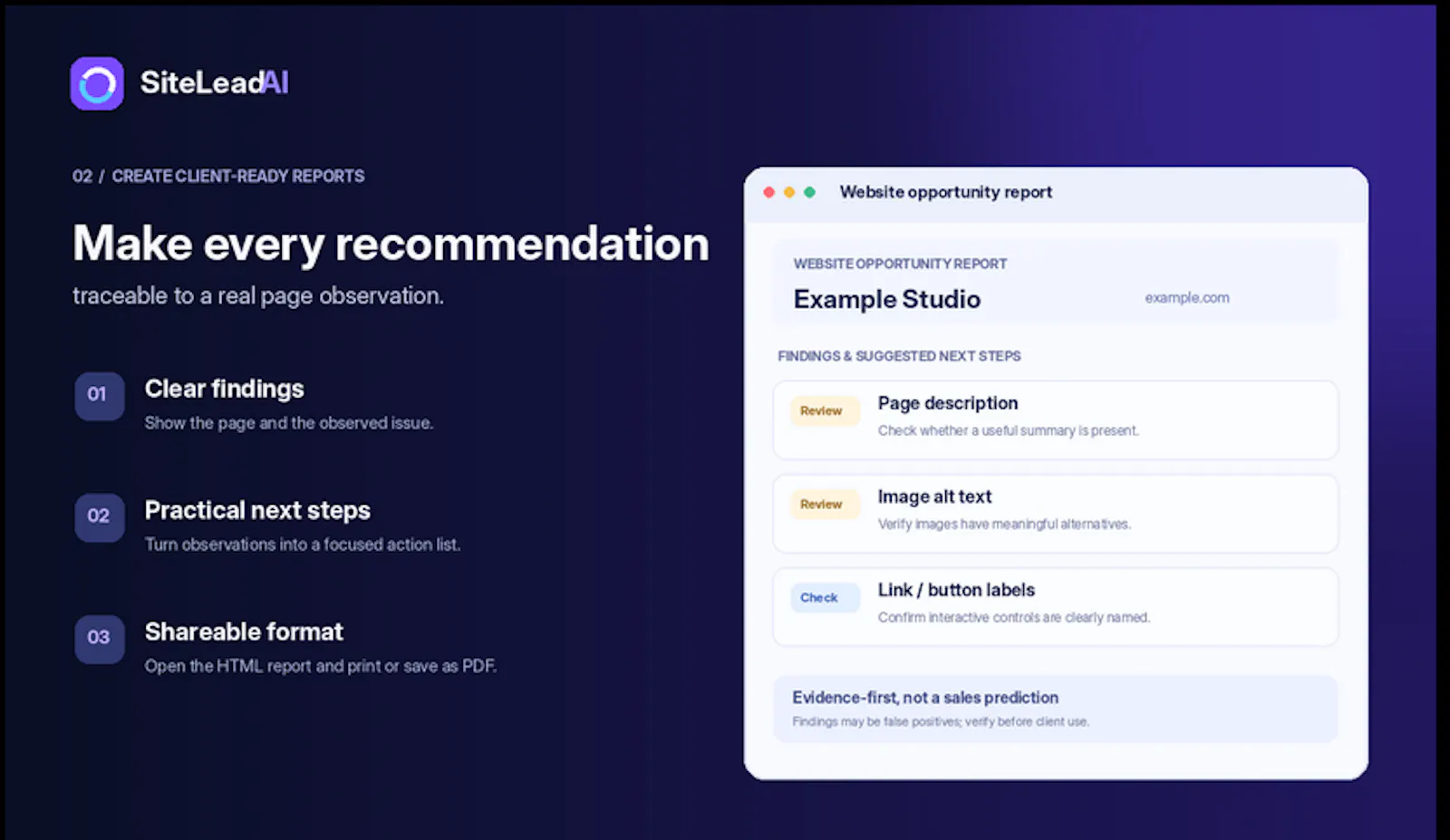SiteLead AI screenshot 1