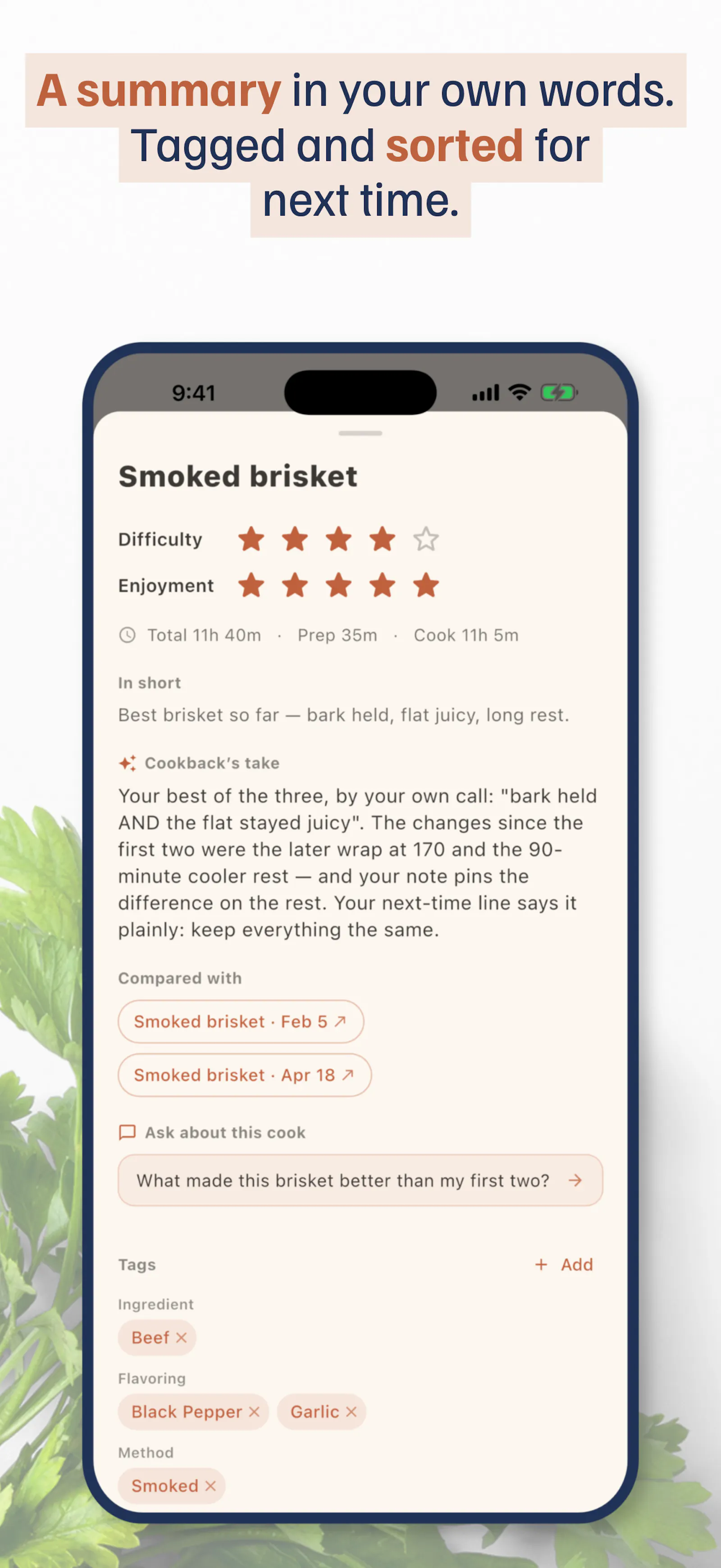 Cookback screenshot 2