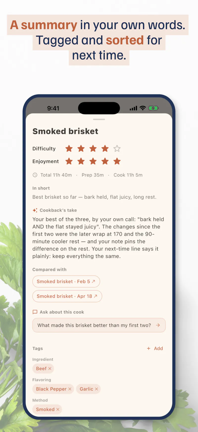 Cookback screenshot 2
