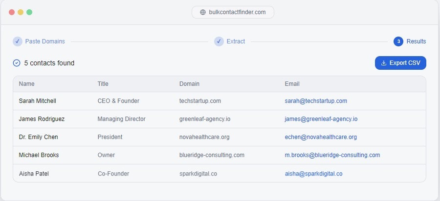Bulk Contact Finder – Extract ContactsAI gallery image