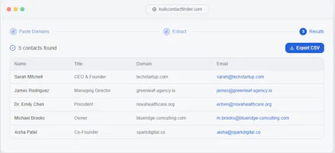 Bulk Contact Finder ā Extract ContactsAI gallery image