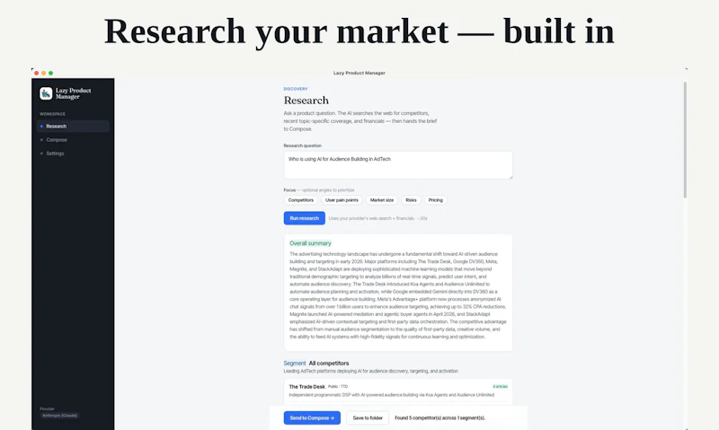 Lazy Product Manager screenshot 3