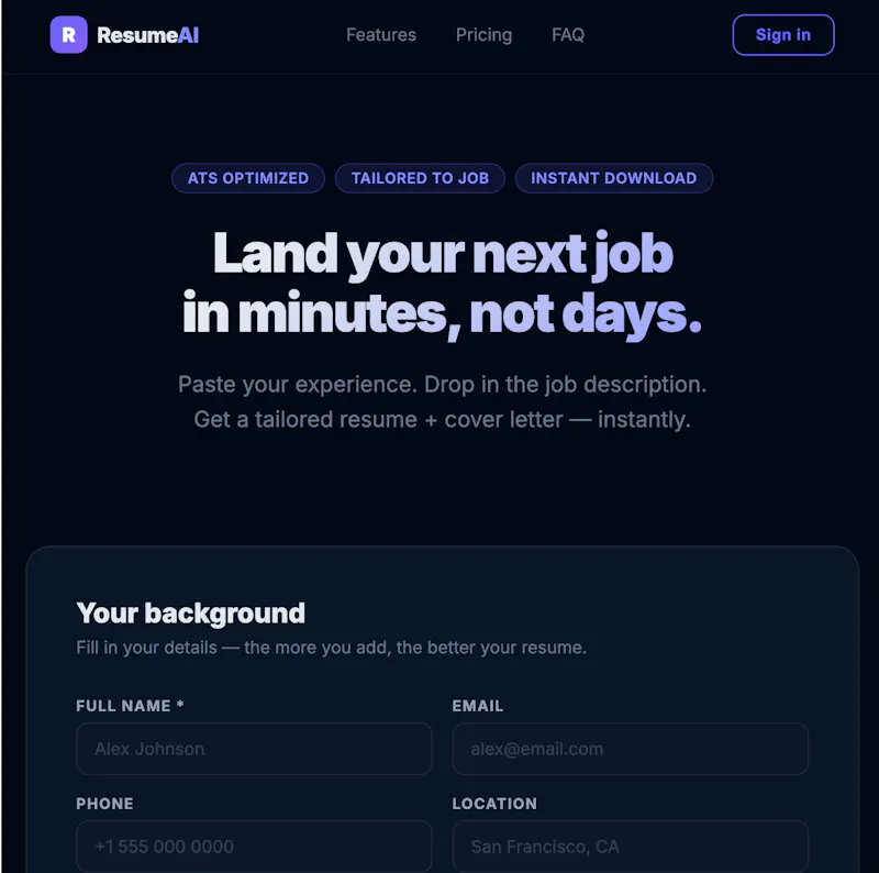 ResumeAI screenshot 1