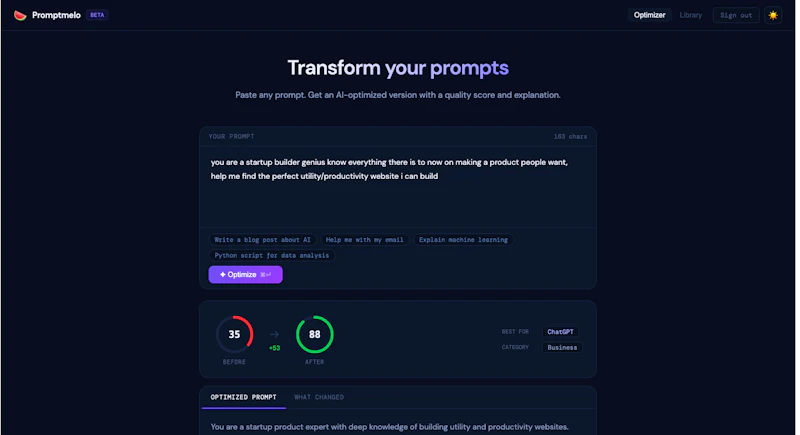 Promptmelo.com screenshot 3