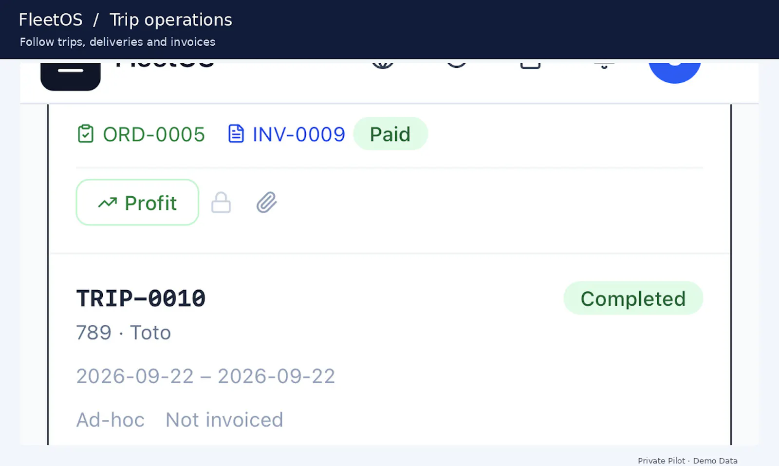 FleetOS screenshot 1