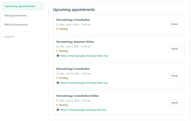 Alnora - Booking for Private Clinics screenshot 4
