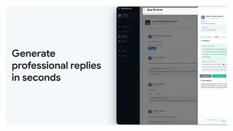 ReplyReview screenshot 1 (video preview)