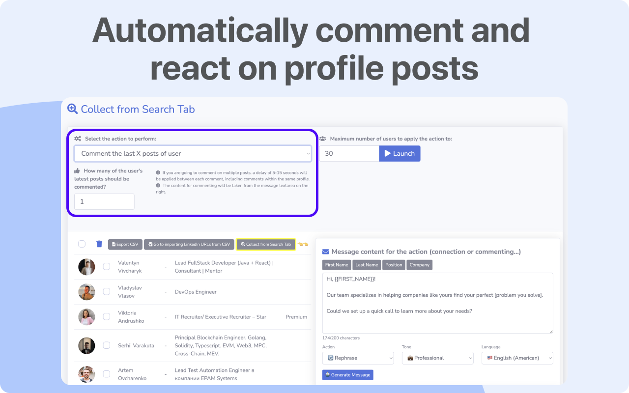 LinkedIn Automation Tool with AI - Screenshot 3 showing product features and functionality