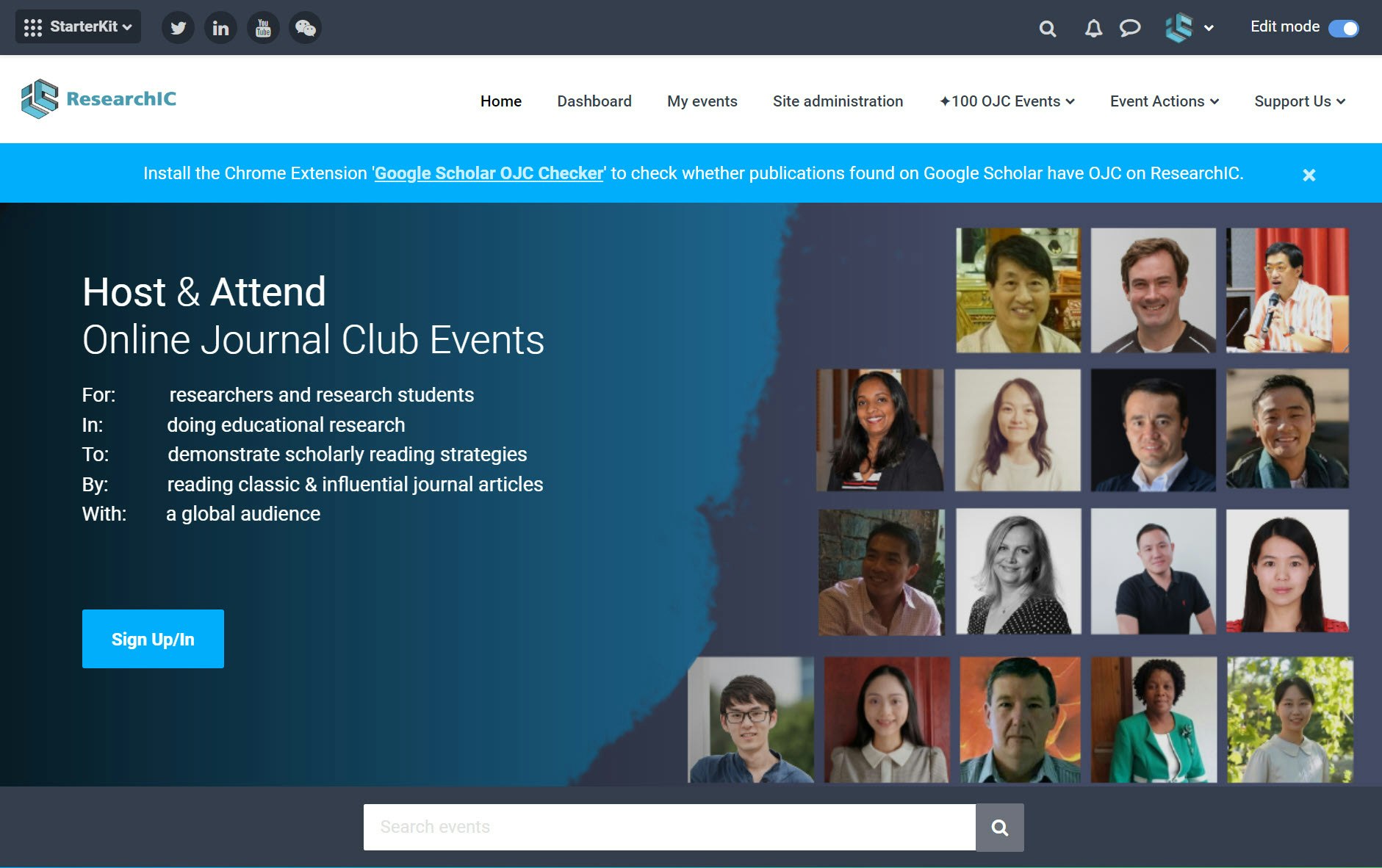 ResearchIC - Online journal club events hosting and participating media 2