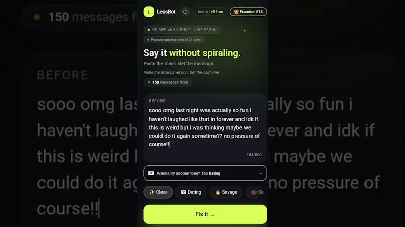 LessBot screenshot 1 (video preview)