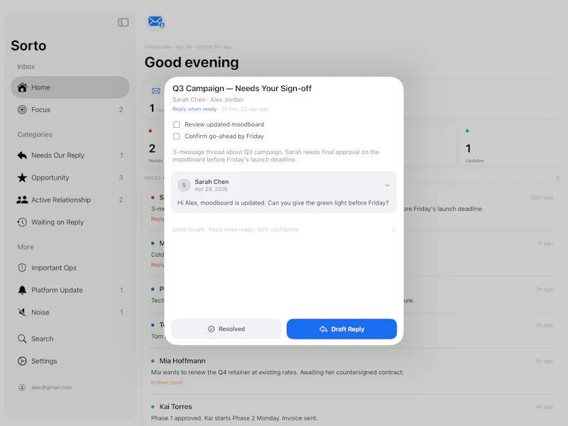 Sorto: AI email client screenshot 4