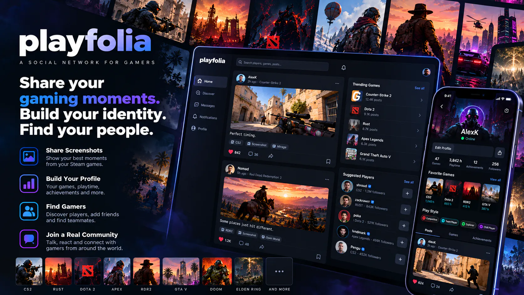 Playfolia — Social Network for Gamers gallery image